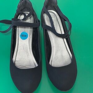 Andiamo Elegant Black Women's Wedges  - WIDE WIDTH